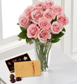 The FTD Pink Rose & Godiva Bouquet