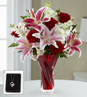 The FTD Anniversary Bouquet with Heart Pendant