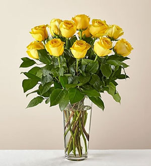 Long Stem Yellow Rose Bouquet